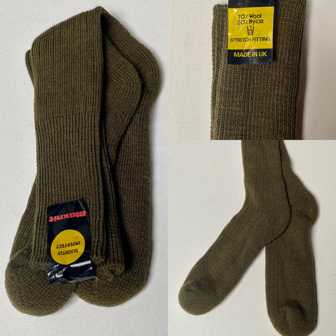 Walking socks thick 70%wool 30% nylon. Military green. Unused